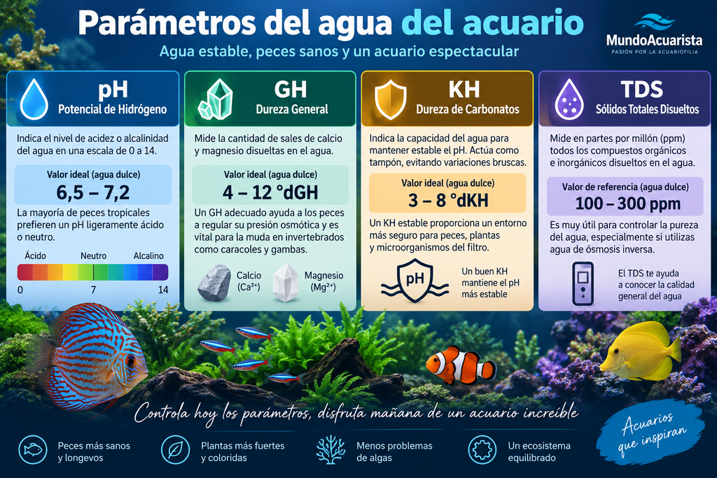 parámetros del agua del acuario