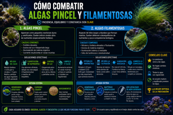 Algas pincel y filamentosas