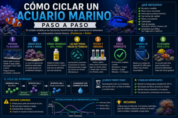 ciclado acuario marino paso a paso