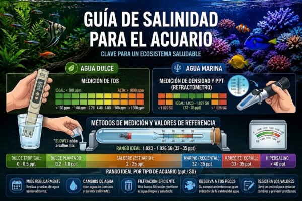 Salinidad en acuario marino