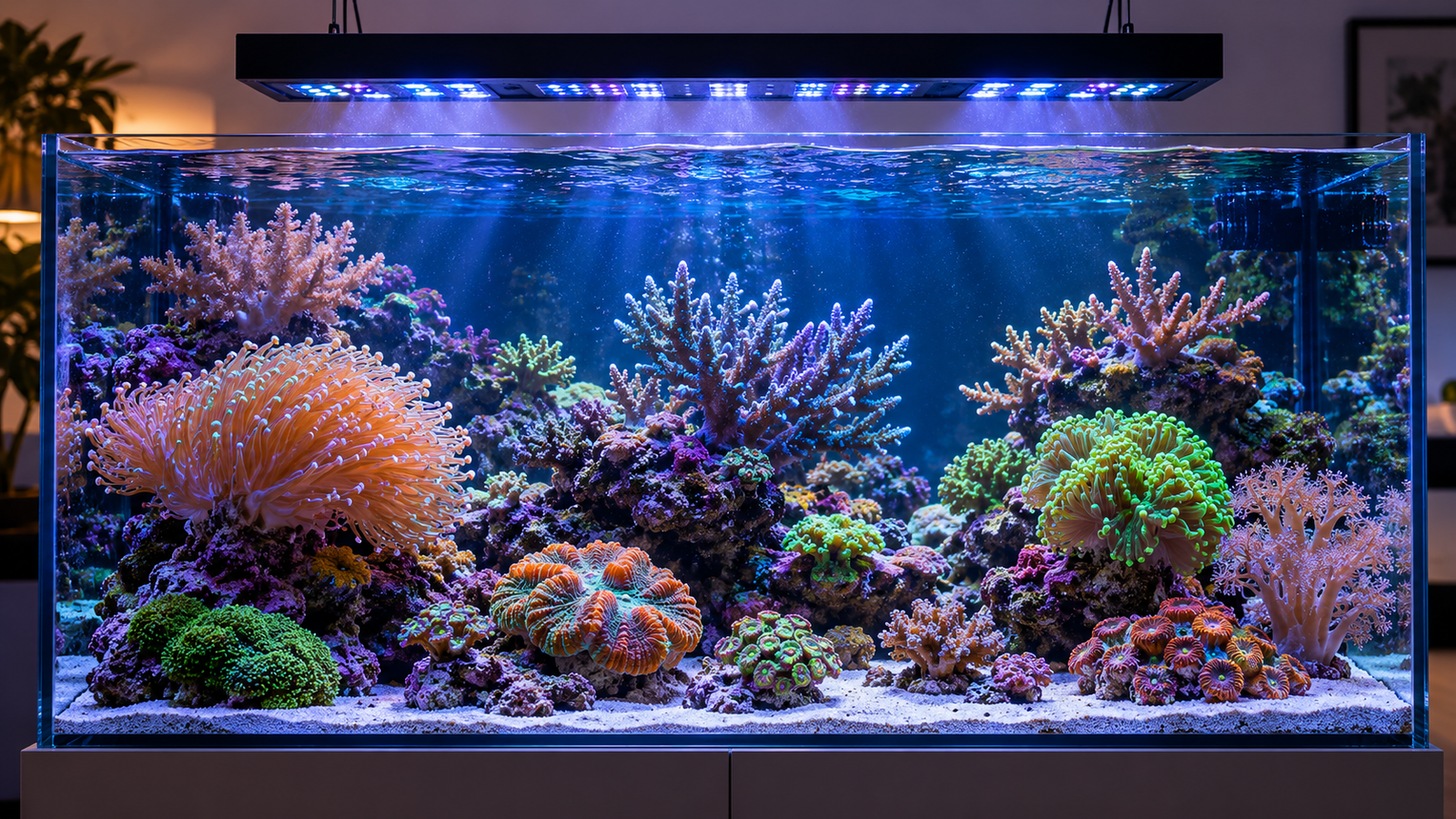 Iluminación para acuario marino: PAR, espectro y fotoperiodo para corales